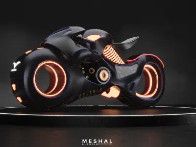 Futuristic science Fiction motorcycle   3D model