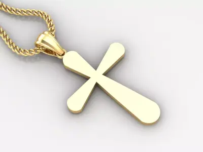 Light Gold 18K Cross Pendant 1CP095 3D print model