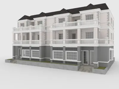 Villa 1 residential building 3D model
