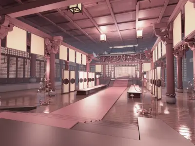 Historical Series - Ancient Banquet Palace Interior 1 3D model