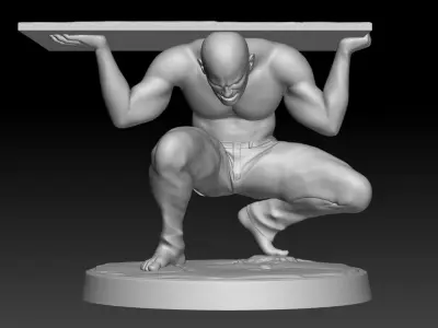 On shoulder of man Figture Printing 3D print model