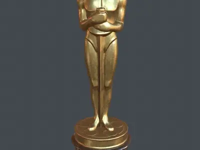Oscar statuette PBR Game Ready Low-poly 3D model