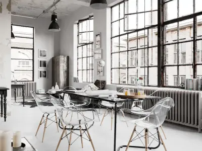  Workplace Interior Cinema4D and Corona Renderer 3D model