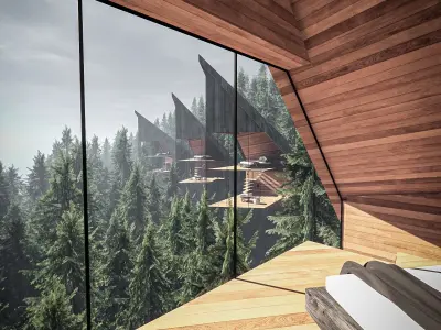 Modern Tree House Low-poly 3D model