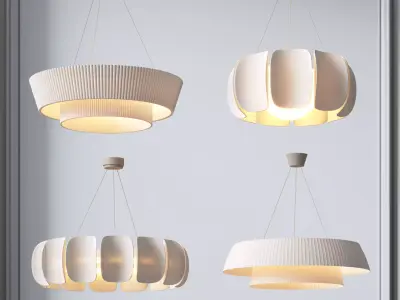 Cream style chandelier 3D model
