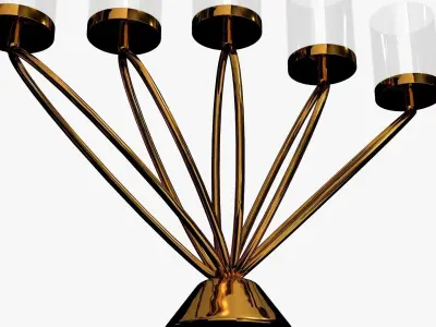 gold candlesticks 3D model