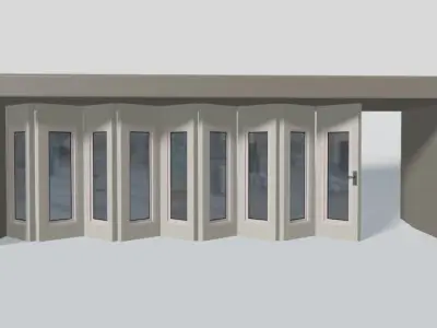 Rigging multi-fold panel door Low-poly 3D model