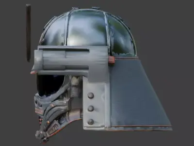 Cyber-Samurai Tactical Kabuto 3D Model Low-poly 3D model