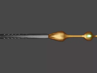 Unique Sword Weapon With Lighting Crystal Low-poly 3D model