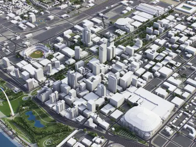 St Louis Low-poly 3D model