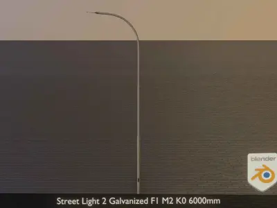 Street Light 2 Galvanized F1 M2 K0 6000mm Low-poly 3D model