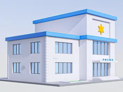 Police Low-poly 3D model