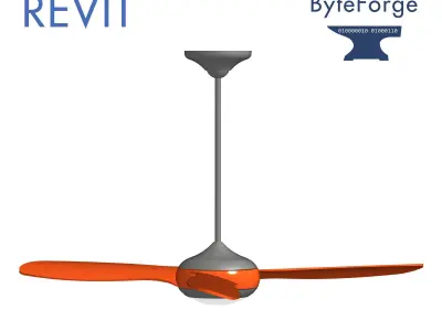 Revit Parametric Modern Ceiling Fan 3D model