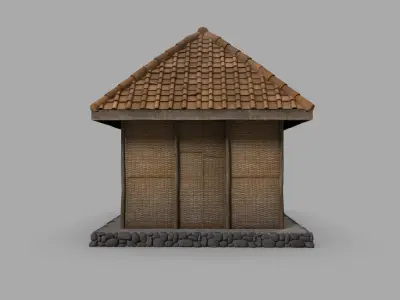 Rumah Gubuk Bali Bamboo Bamboo Balinese Hut 3D model