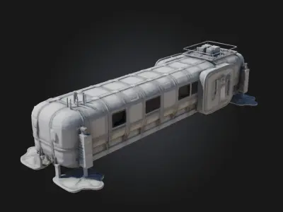 Futuristic Habitat Module  Sci-Fi Living Pod 3D model