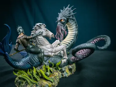 Epic Fishman And Octopus 3D Print Model  3D print model