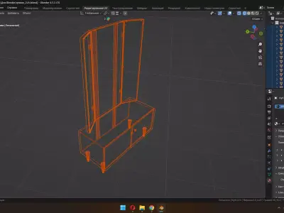Old dressing table mirror 3D model