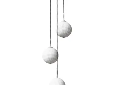 Tommy pendant chandelier with transparent shades 3D model