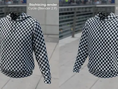 Replaceable print hoodie sweatshirt - male Low-poly 3D model