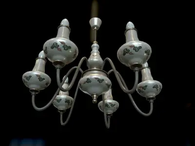  Retro Chandelier Low-poly 3D model