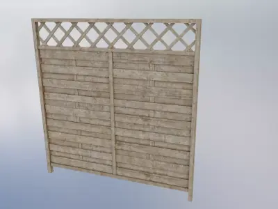 Modular Fence Low-poly 3D model