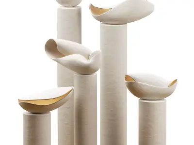 Decorative clay lamps Nautile ii Floor Lamp by Elsa Foulon 3D model