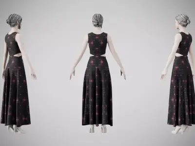 Dress 31 Light Burst Static Low-poly 3D model