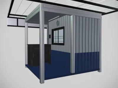 Security Room Low-poly 3D model