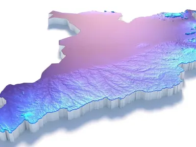 South Sudan Terrain Country 3D model