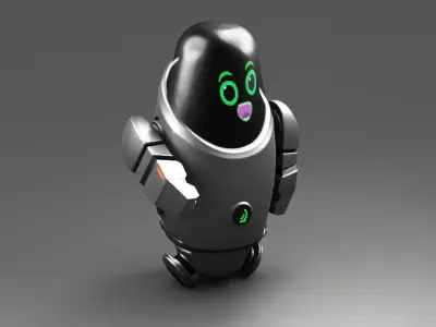 sci-fi utility robot  rigged character 3D model