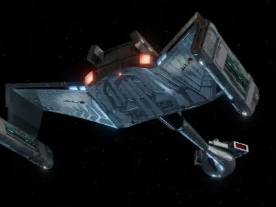 Klingon D-7 Battlecruiser Enhanced - Star Trek TOS Low-poly 3D model