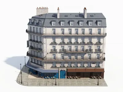 Corner haussman facade 3D model