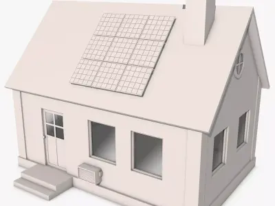 House with Solar Panel 3D model