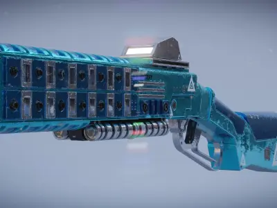 Peacekeeper futuristic gun Low-poly 3D model