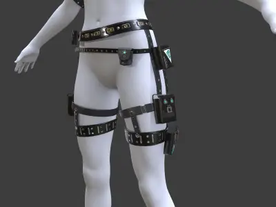 Sci Fi Female Suit 01 Low-poly 3D model