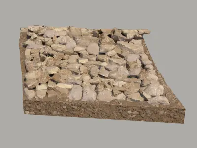 Rocky slope Low-poly 3D model