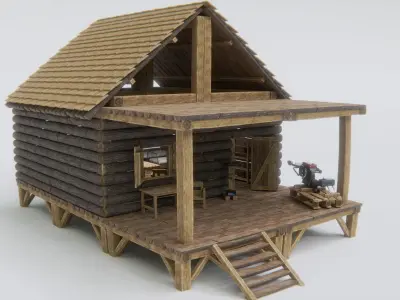 Survival Modular Building Parts Pack Low-poly 3D model