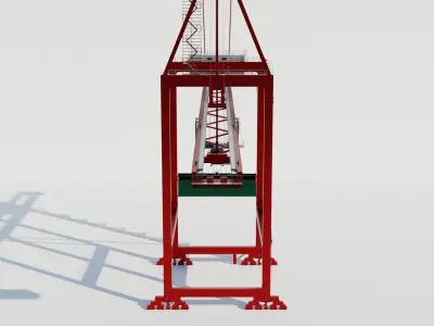 Gantry Shore Crane - Harbor crane 3D model