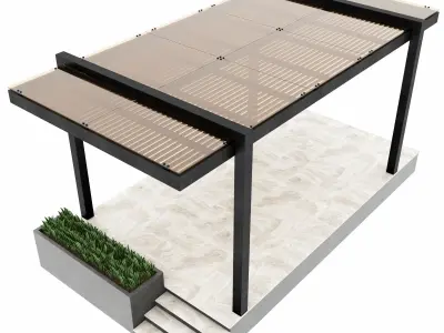 Pergola 3 gas station 3D model