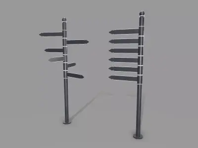 Street signpost Low-poly 3D model