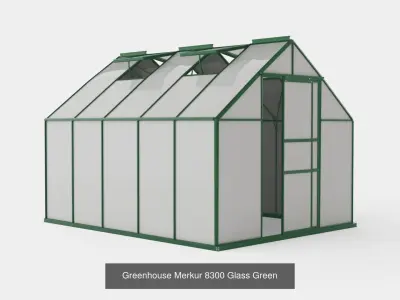 Collection of Greenhouse Merkur Glass Green - 4 Models 3D Model Pack