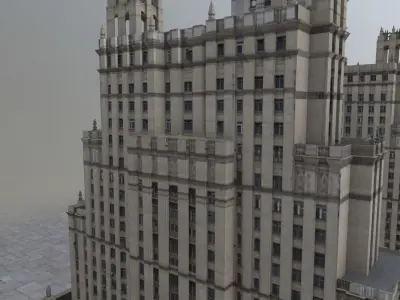 Moscow House Building58 Low-poly 3D model