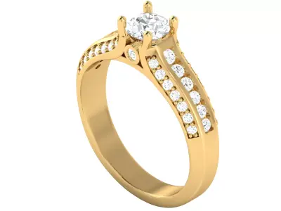 Elegant Casual Fashion Solitaire Ring 3D print model