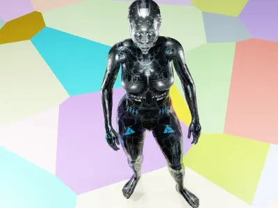 Cyber Woman Low-poly 3D model