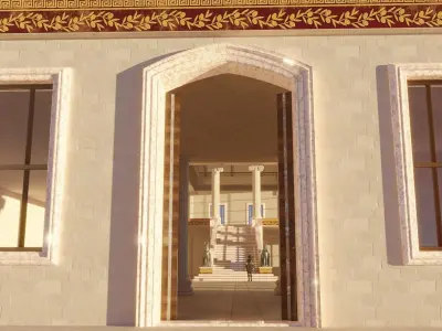 Ancient Roman Government Building Low-poly 3D model