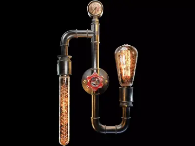 Edison Filament Bulb Wall Lamp 3D model