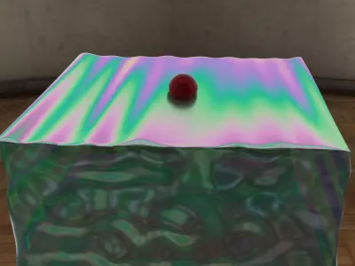 Octane C4D Iridescent Glass Textured Liquid Dynamic Cube Free 3D model