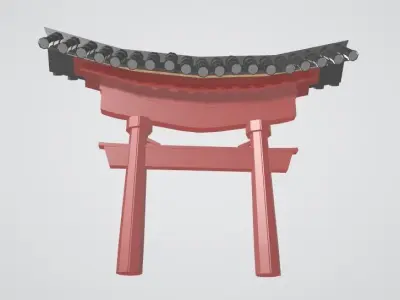 Japanese Shrine Gate Free low-poly 3D model