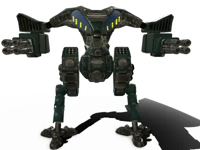 Battle mech low poly  Low-poly 3D model
