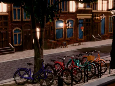 Amsterdam Street Low-poly 3D model